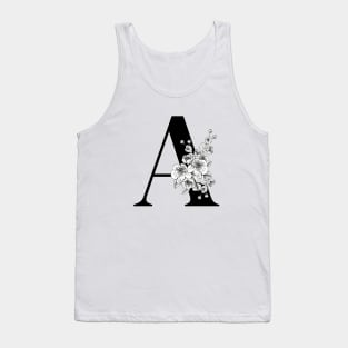 A alphabet Botanical cherry blossom sakura flowers Tank Top